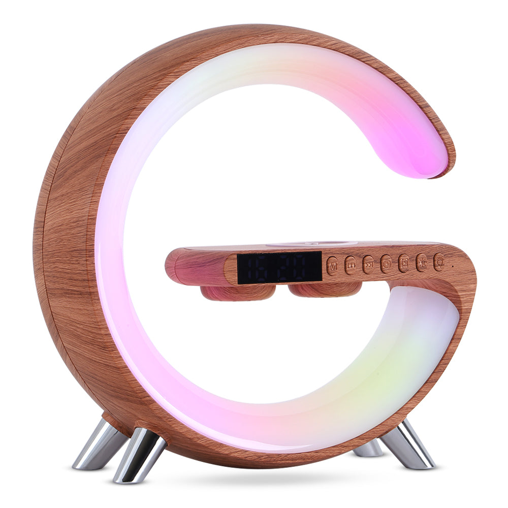 Intelligent G Shaped Wireless Charger LED Lamp Bluetooth Speaker Atmosphere Lamp App Control For Bedroom Home Decor