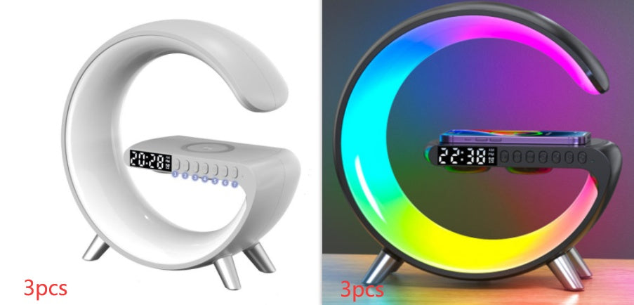 Intelligent G Shaped Wireless Charger LED Lamp Bluetooth Speaker Atmosphere Lamp App Control For Bedroom Home Decor