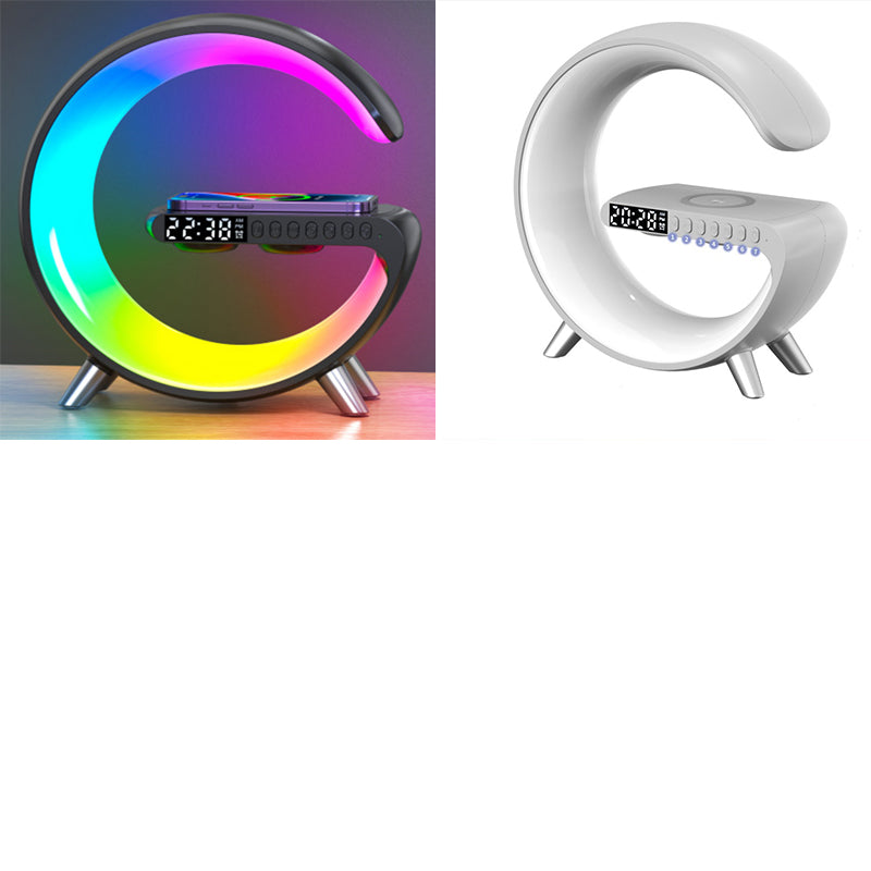 Intelligent G Shaped Wireless Charger LED Lamp Bluetooth Speaker Atmosphere Lamp App Control For Bedroom Home Decor