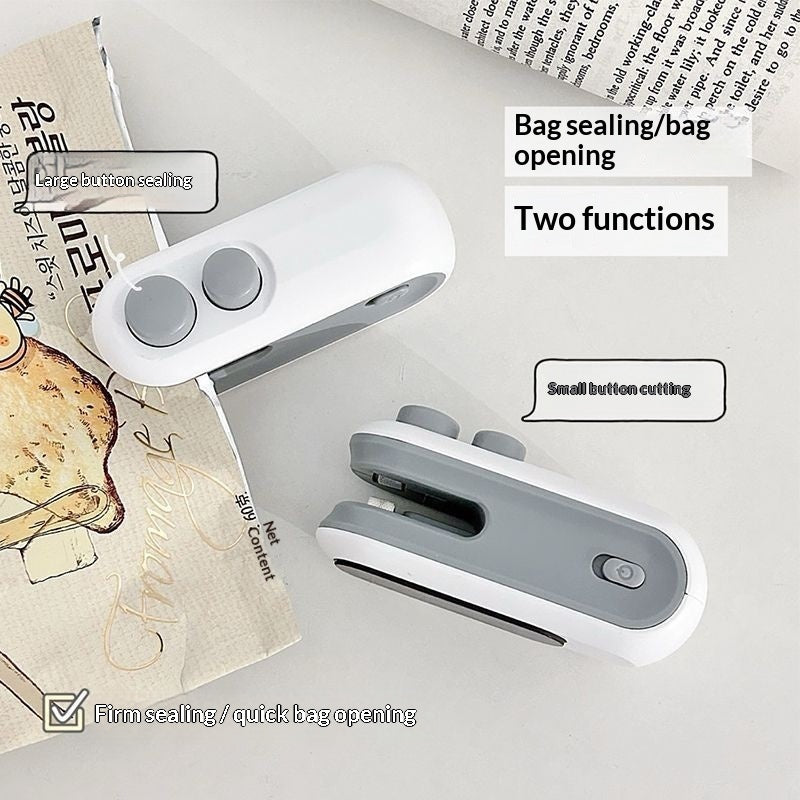 The 5-Second Snack Saver (The FreshLock™ 2-in-1: Magnetic USB Heat Sealer & Bag Cutter)